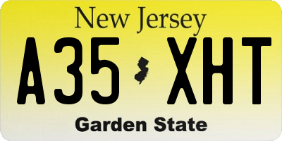 NJ license plate A35XHT