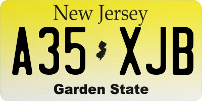 NJ license plate A35XJB