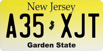 NJ license plate A35XJT