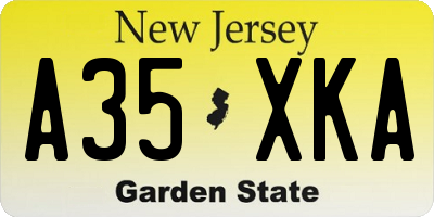 NJ license plate A35XKA
