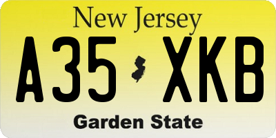 NJ license plate A35XKB