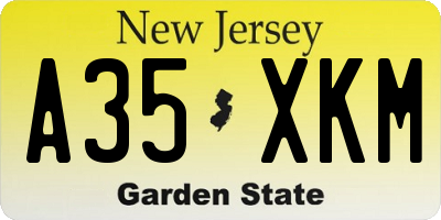 NJ license plate A35XKM