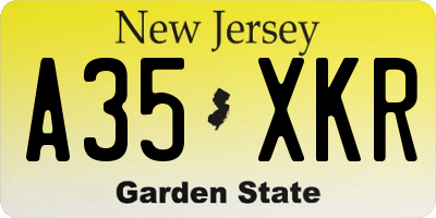 NJ license plate A35XKR