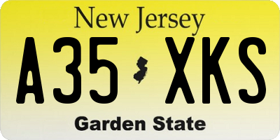 NJ license plate A35XKS