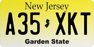 NJ license plate A35XKT