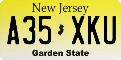 NJ license plate A35XKU