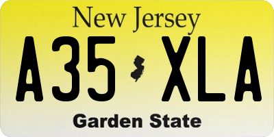 NJ license plate A35XLA