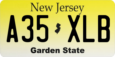 NJ license plate A35XLB