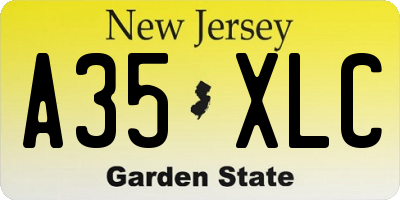 NJ license plate A35XLC