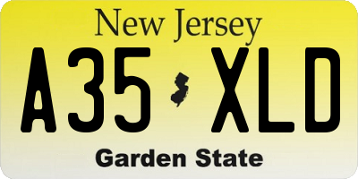 NJ license plate A35XLD
