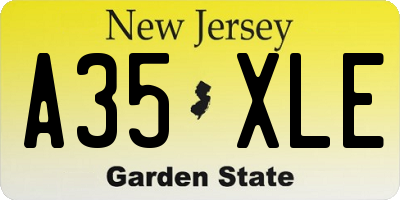 NJ license plate A35XLE