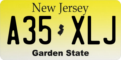 NJ license plate A35XLJ