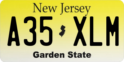 NJ license plate A35XLM