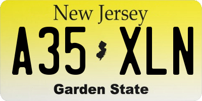 NJ license plate A35XLN