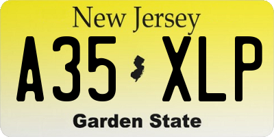 NJ license plate A35XLP