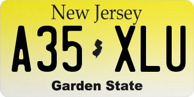 NJ license plate A35XLU