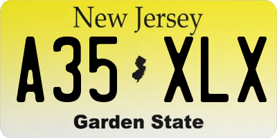 NJ license plate A35XLX