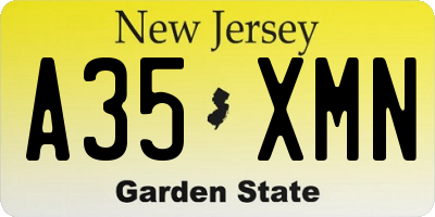 NJ license plate A35XMN