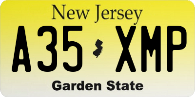 NJ license plate A35XMP