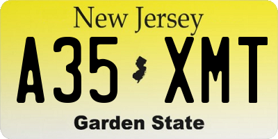 NJ license plate A35XMT