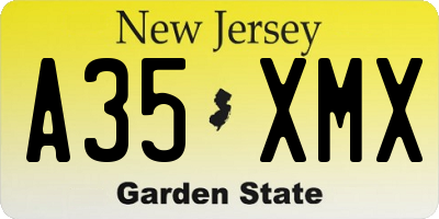 NJ license plate A35XMX