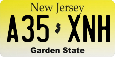 NJ license plate A35XNH