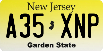 NJ license plate A35XNP