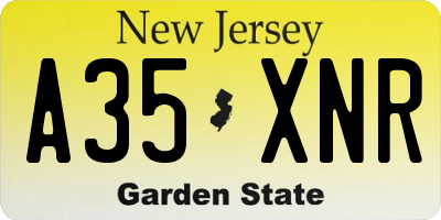 NJ license plate A35XNR