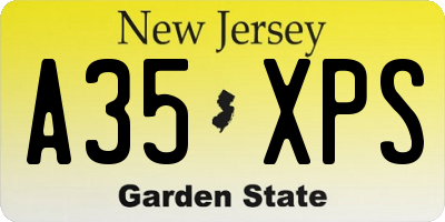 NJ license plate A35XPS