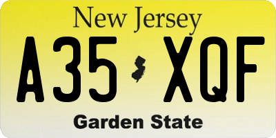 NJ license plate A35XQF