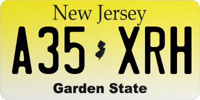 NJ license plate A35XRH