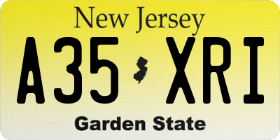 NJ license plate A35XRI