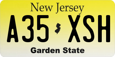 NJ license plate A35XSH