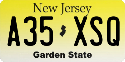 NJ license plate A35XSQ