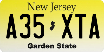 NJ license plate A35XTA
