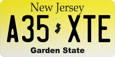 NJ license plate A35XTE