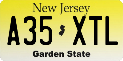 NJ license plate A35XTL