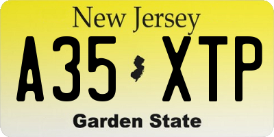 NJ license plate A35XTP