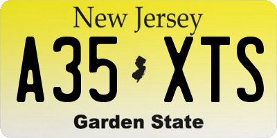 NJ license plate A35XTS