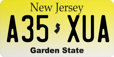 NJ license plate A35XUA