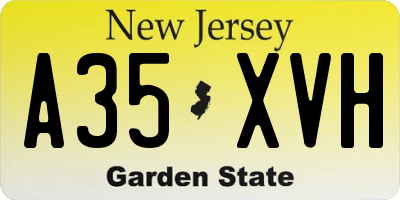 NJ license plate A35XVH