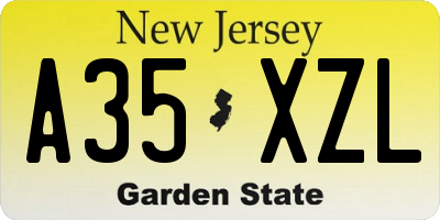 NJ license plate A35XZL