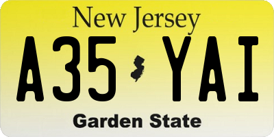 NJ license plate A35YAI