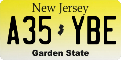 NJ license plate A35YBE