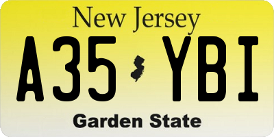NJ license plate A35YBI