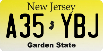 NJ license plate A35YBJ