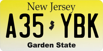 NJ license plate A35YBK