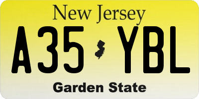 NJ license plate A35YBL