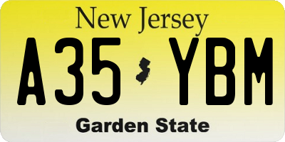 NJ license plate A35YBM