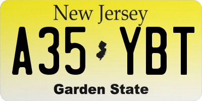 NJ license plate A35YBT